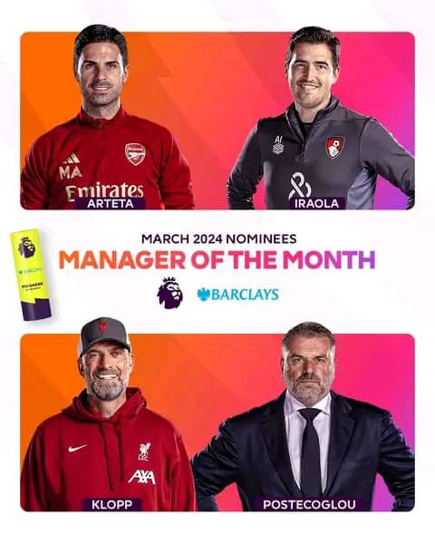 The Premier League shortlists players and managers for the March awards