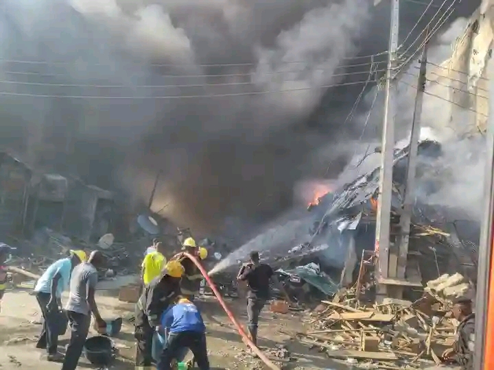 Three Buildings Raze Down In Lagos Market Fire (PHOTOS)