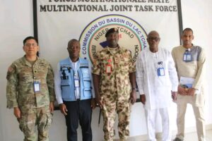 MNJTF Force Commander Major General Ibrahim Sallau Ali and OCHA’s Head of Office in Chad, Dieudonne Bamouni.