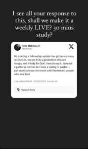 “I want to start a Fellowship Group With Believers”- Toke Makinwa