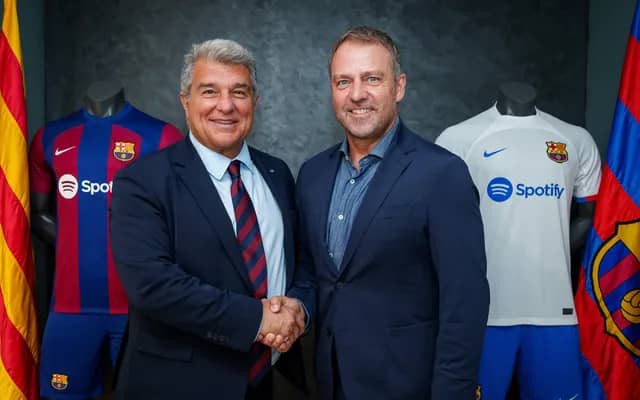 Barcelona FC unveils Hansi Flick as the head coach of the first team.
