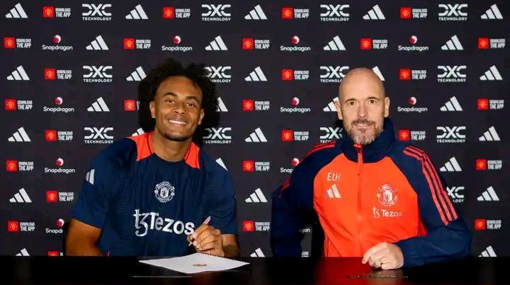 Manchester United confirms the signing of Joshua Zirzkee from Bologna.