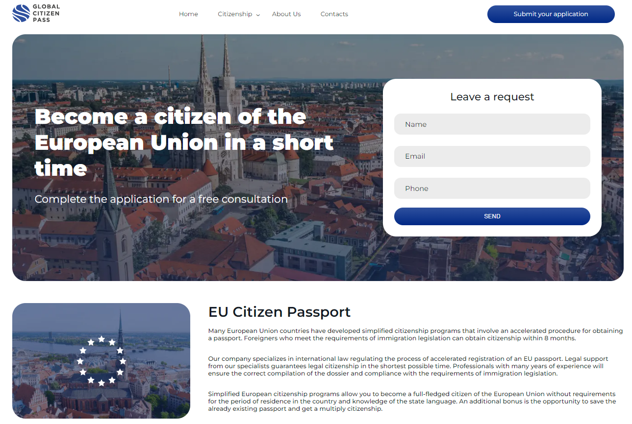 Migration services on globalcitizenpass.com
