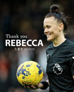 Referee Rebecca Welch retires from refereeing to pursue a managerial role.