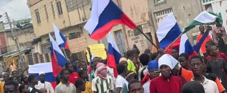 Of The Troubling Symbolism Of Russian Flags At #EndBadGovernance Protests In Nigeria