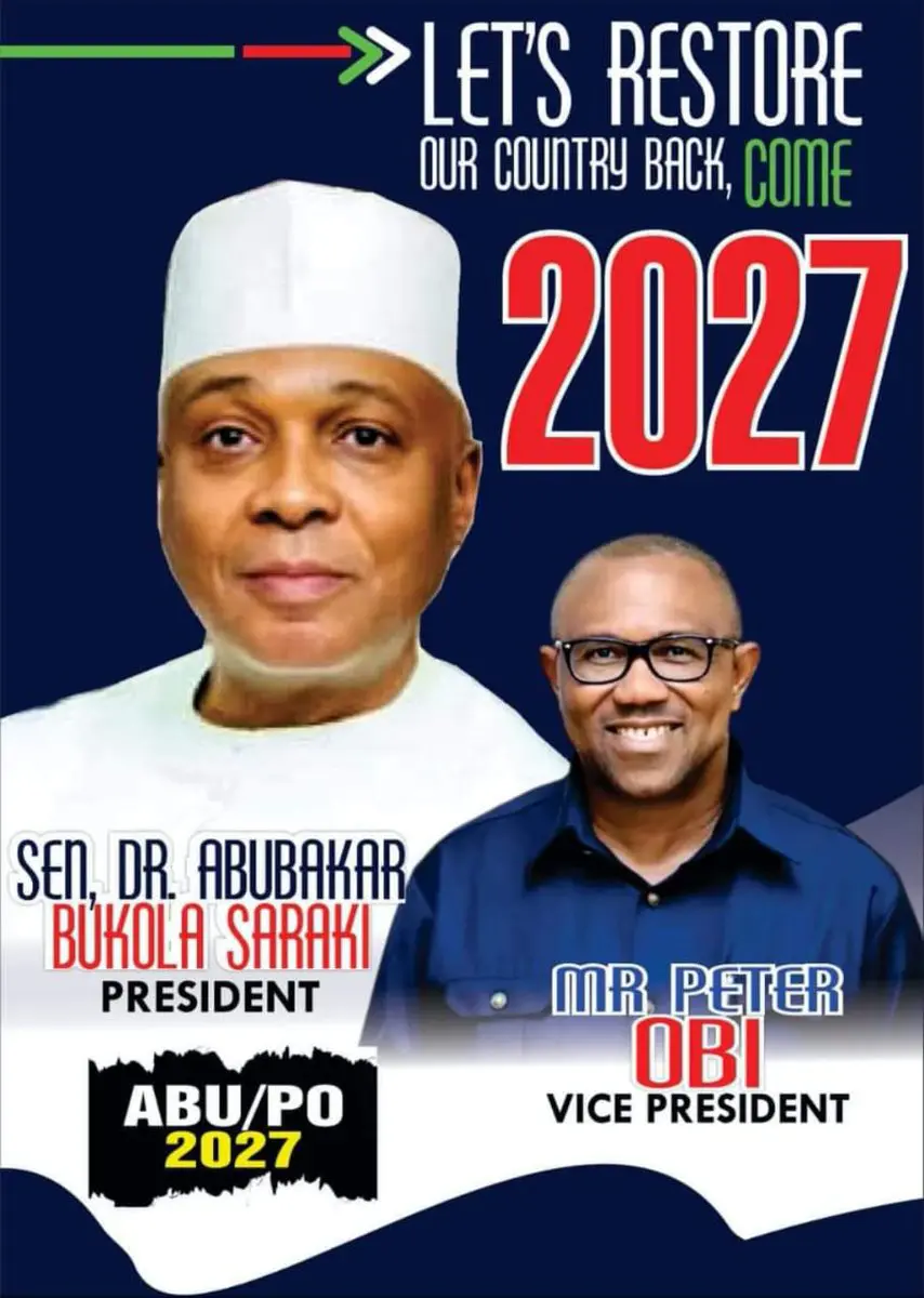 Peter Obi Responds to 2027 Presidential Campaign Poster Featuring Him and Bukola Saraki