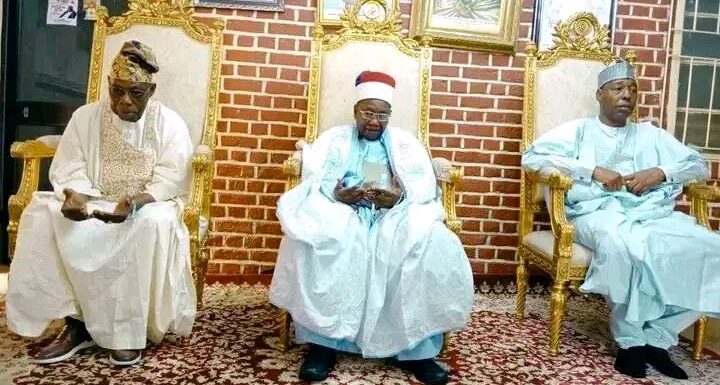 Former President Obasanjo Visits Shehu of Borno to Commiserate Over Maiduguri Flood Disaster