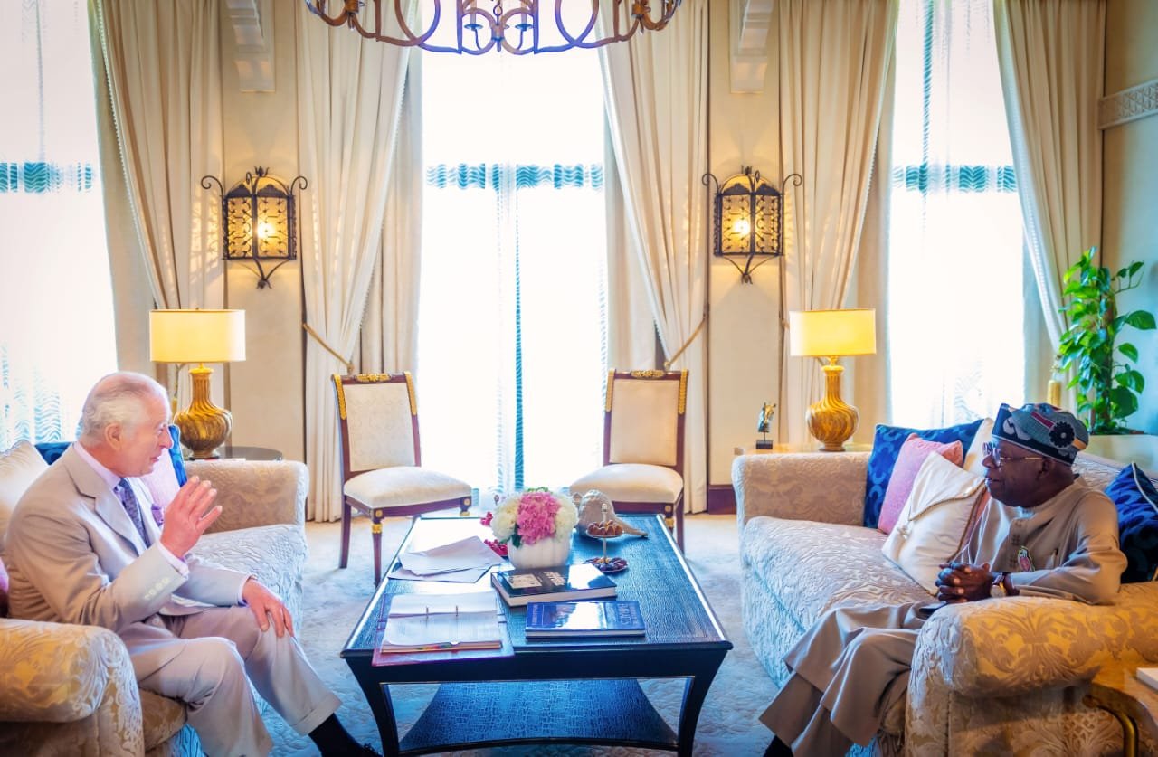 President Tinubu meets King Charles III at Buckingham Palace