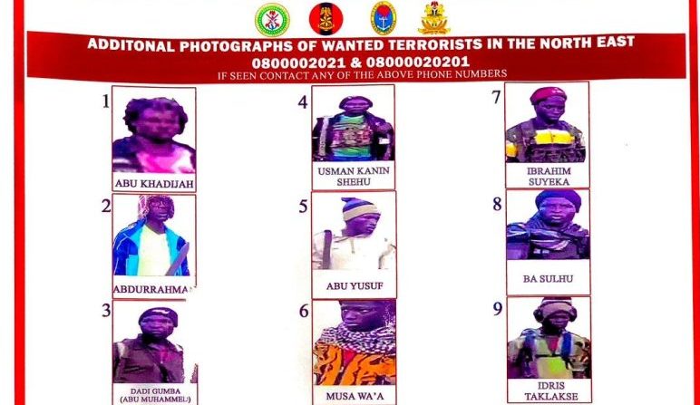 BREAKING: Nigeria Declares Nine Individuals Wanted in Anti-Terror Effort in North-East