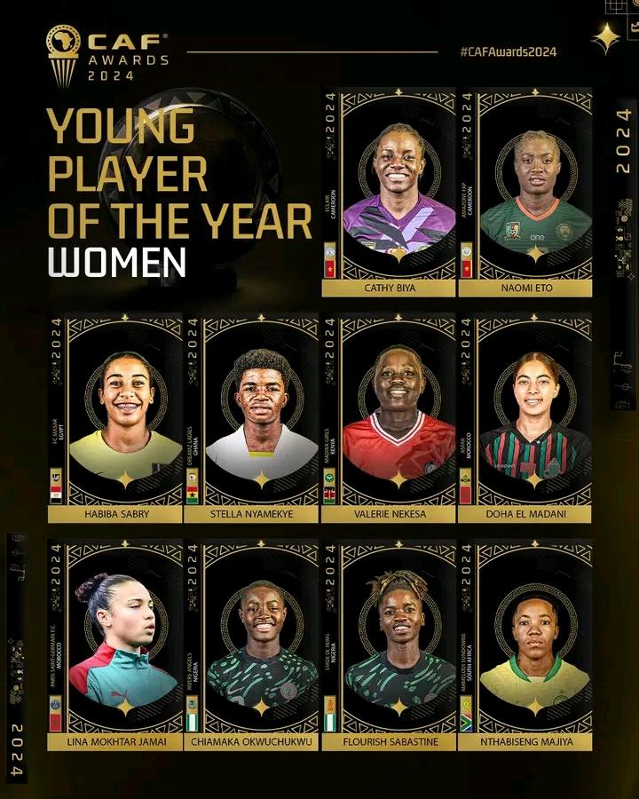 CAF Awards: Rasheedat Ajibade, Chiamaka Nnadozie, and the Super Falcons nominated in the Women’s categories.