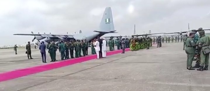 BREAKING: Body of Late Army Chief Lagbaja Arrives in Lagos, Honored with Military Parade
