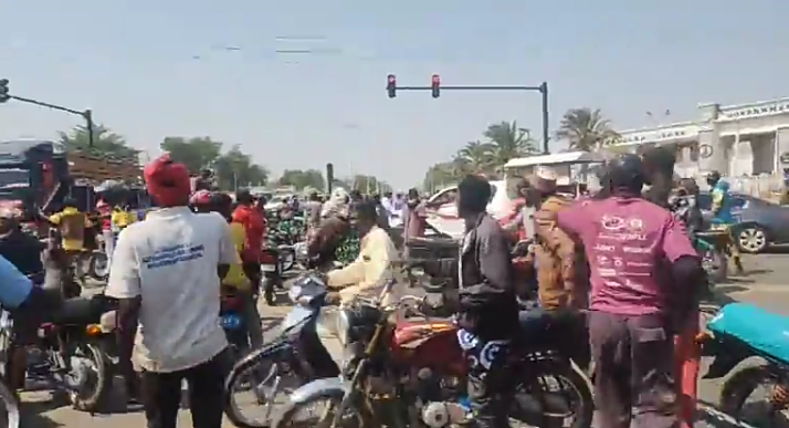 BREAKING: Tension in Gusau as Okada Riders Protest Over Colleague’s Death