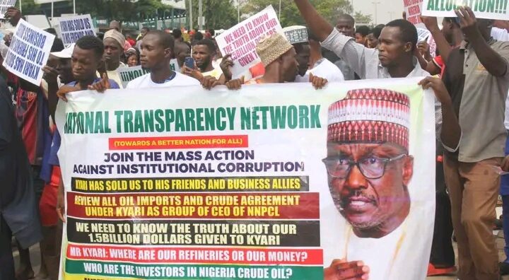 Protesters Storm Justice Ministry, Demand Probe of Ex-NNPCL Boss Mele Kyari