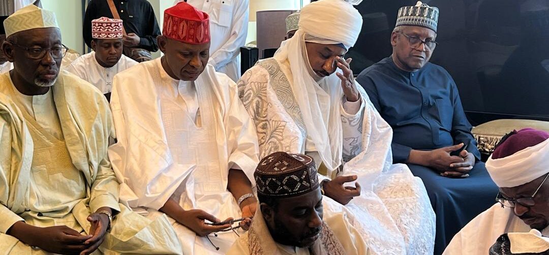 Dangote, others Host Kano, Jigawa Leaders in Madina as Emir Sanusi Leads Prayers for Late Aminu Dantata