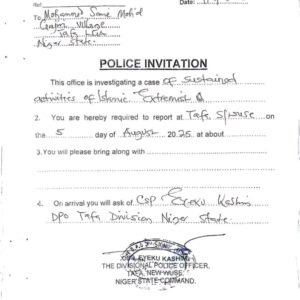 BREAKING: Police Summon Cleric in Niger State Over Alleged Incitement
