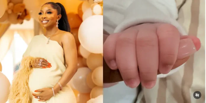 Toke Makinwa Welcomes First Baby Girl in UK