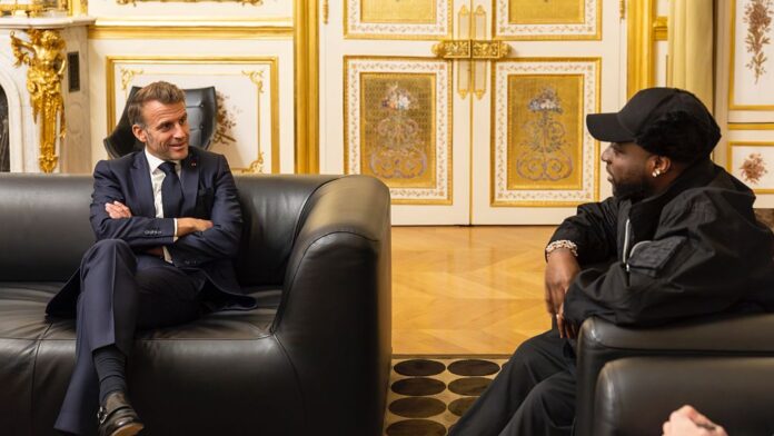 Davido Meets French President Macron in Paris, Talks “Visions for a Better World