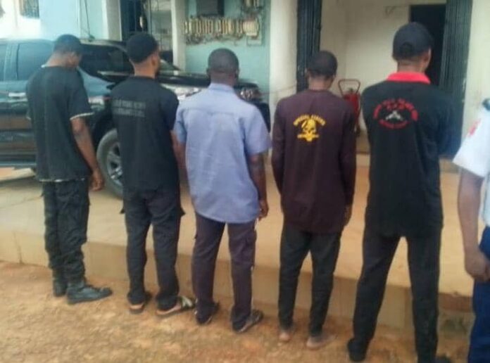 NSCDC arrests 5 suspected illegal security operatives in Anambra, recover arms