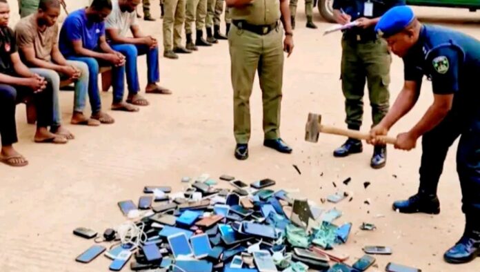 NCoS Destroys 1,167 Smuggled Phones Recovered from Nigerian Prisons