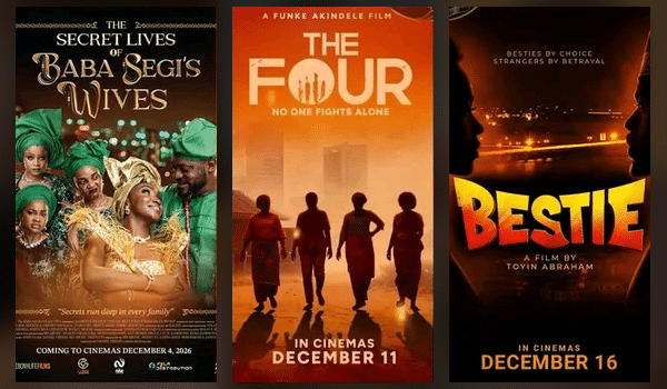 Top 3 Nollywood Films Opening in Cinemas This December