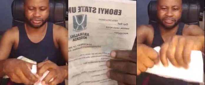 Nigerian Graduate Tears Degree And NYSC Certificates